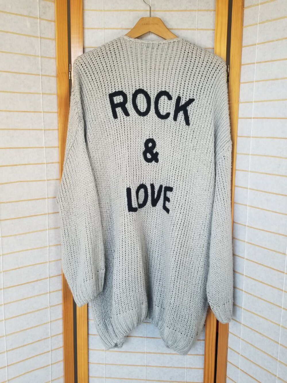 Rock & Love Oversized Slouchy Cardigan Sweater Gray Size XL
